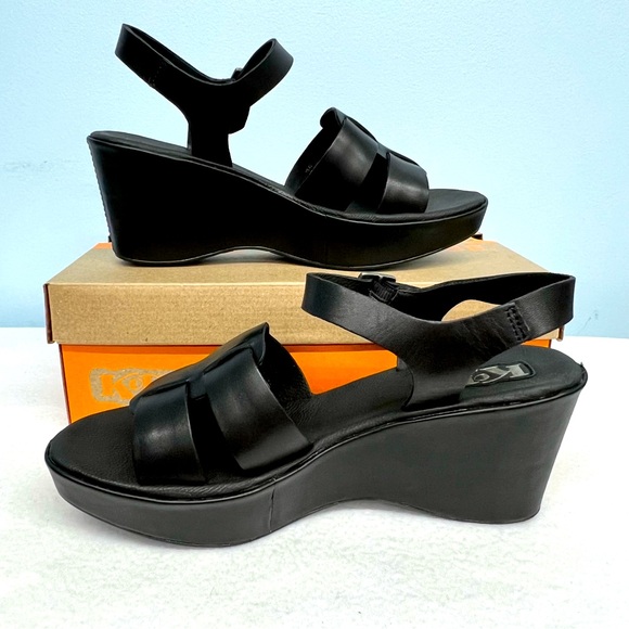 Korks by Kork-Ease Brie wedge sandals in black. New in box - Picture 1 of 10